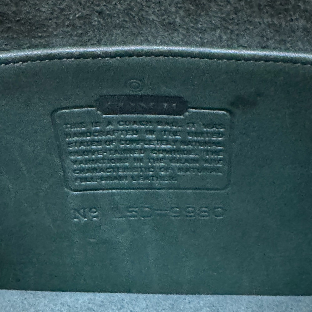 Coach Dark Green Leather Shoulder Bag with Gold Hardware - Picture 4 of 6
